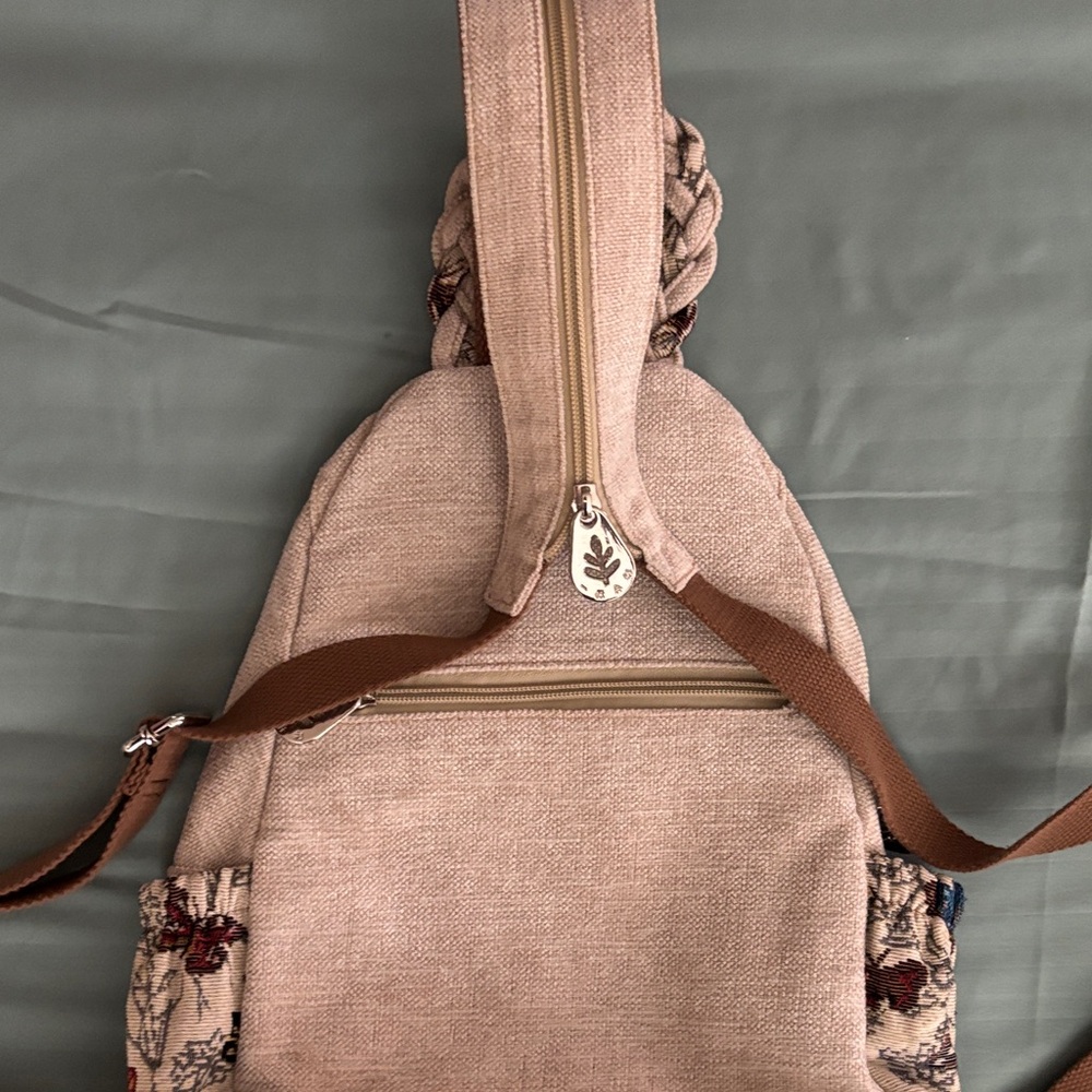 Floral & Butterfly Embellished/Beige-Multi Backpack - Picture 2 of 7